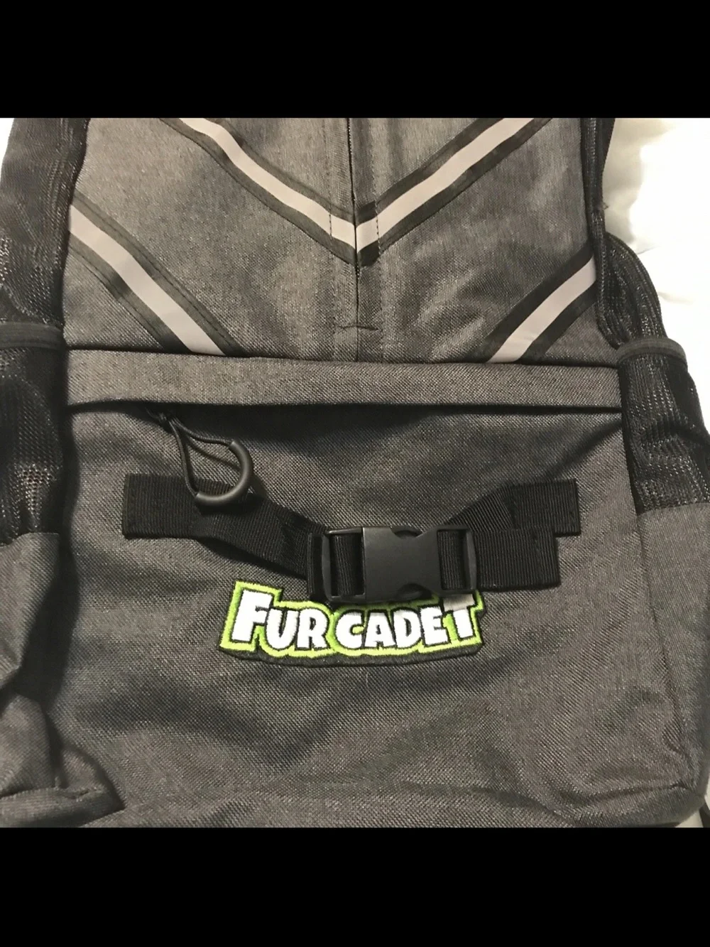 NIB Dog Backpack Fur CadetDog Gray Black Medium reflective Carrier‎ M medium